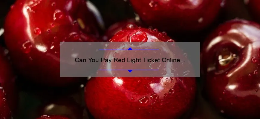 Can You Pay Red Light Ticket Online Toronto?